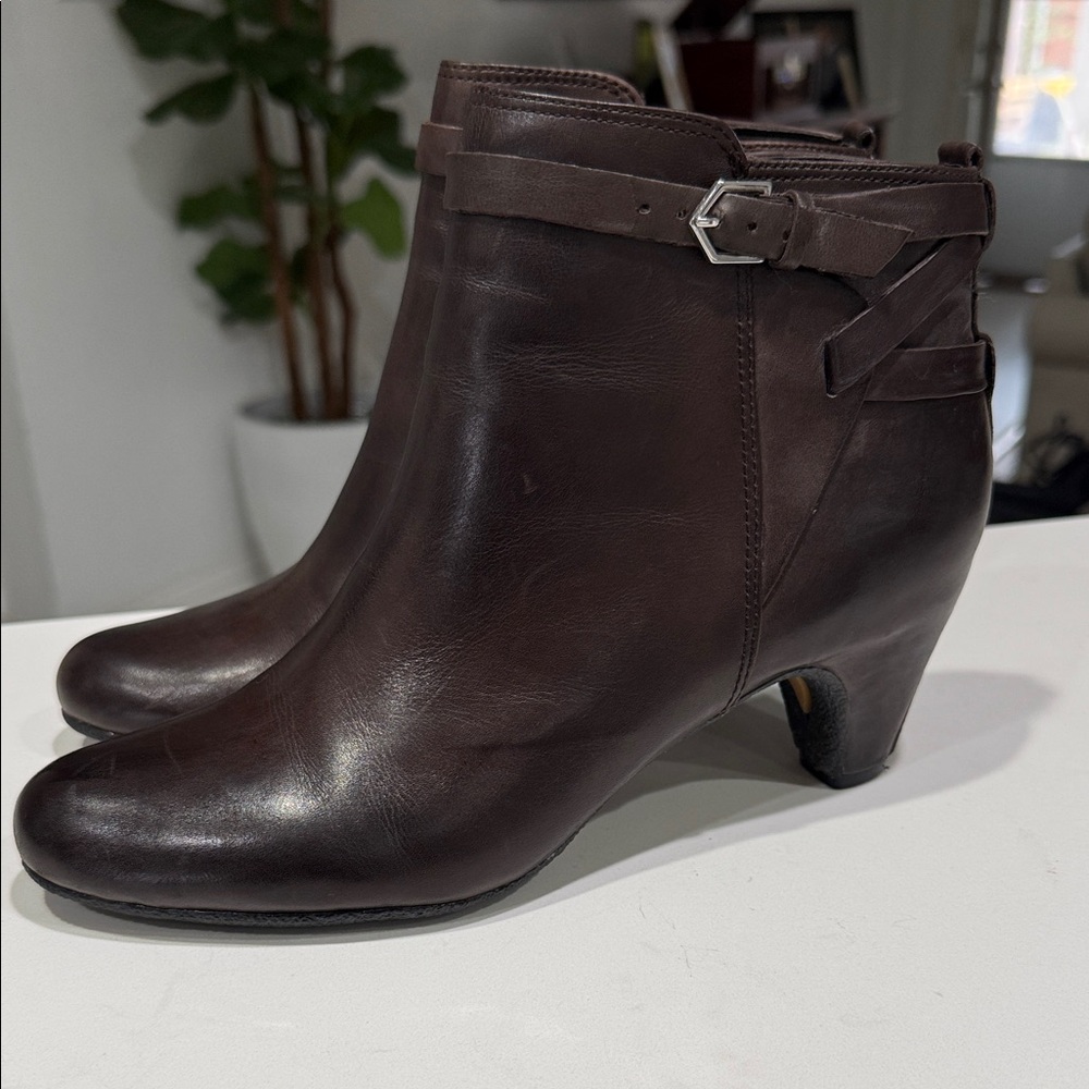 Sam Edelman Maddox  Dark Brown Leather Ankle Boot